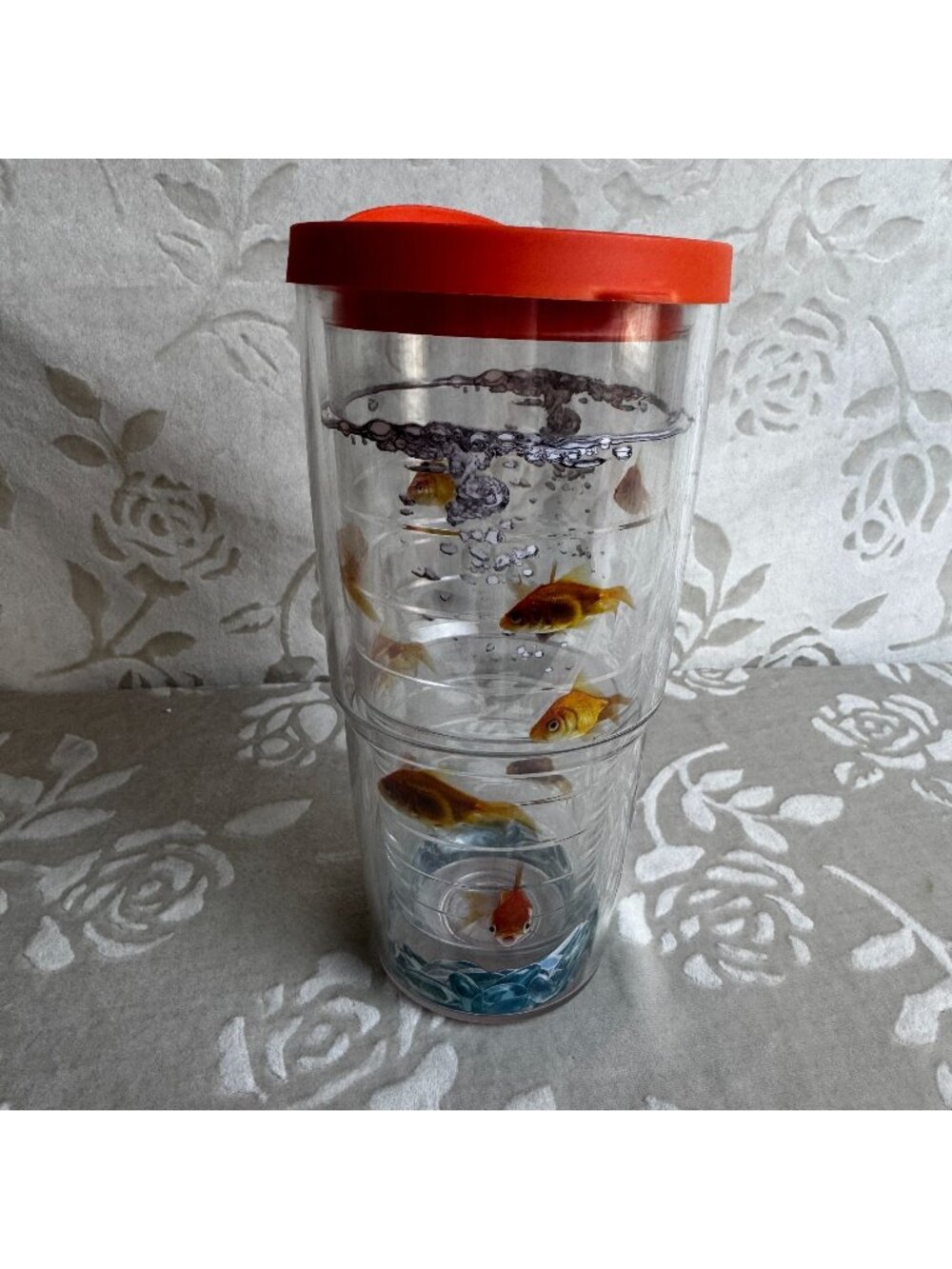 Tervis 24oz Insulated Tumbler W/ Lid Goldfish Design Dishwasher Safe Made In USA